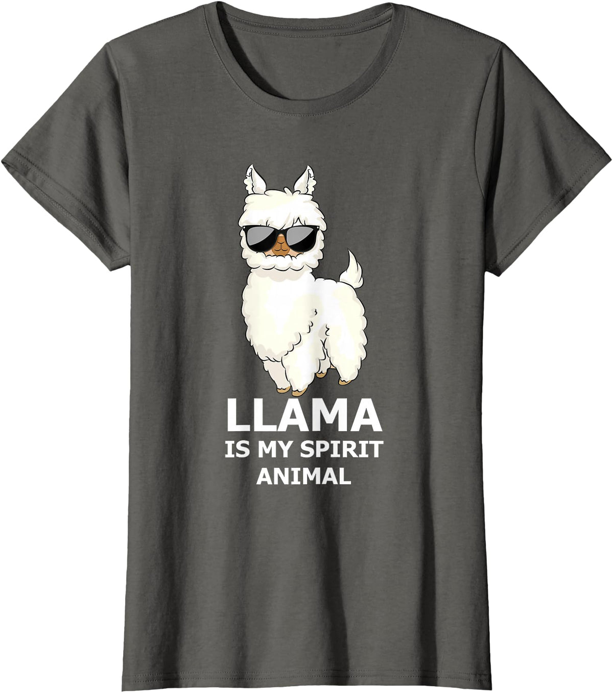 Llama Is My Spirit Animal - Funny Llama T-Shirt - Asphalt Grey
