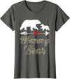 Bear Family Matching Leopard Happy Mother's Day Womens Mammy Bear Leopard Fun Mother's Day Bear Cub Matching Family T-Shirt - Asphalt Grey