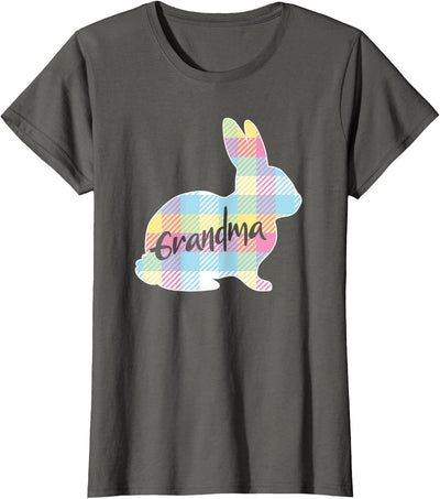 Plaid Bunny Silhouette Grandma Tee