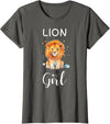 Lion Girl TShirtz & More Funny Lion Girl Shirt Artistic Cute Animal Lion Lover T-Shirt - Asphalt Grey