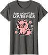Pig Lover Shirts For Men Women Kids Just A Girl Who Loves Pigs Cute Hog Swine Toddler Girls Kids T-Shirt - Asphalt Grey