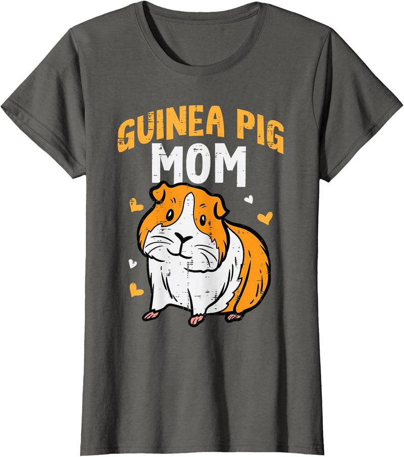 Guinea Pig Shirts For Men Women Kids Gift Guinea Pig Mom Cute Cavy Mama Mommy Mothers Day Animal Women T-Shirt - Asphalt Grey
