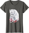 Mama Polar Bear and Baby Cub for Girls and Women T-Shirt - Asphalt Grey