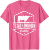 Farm and Longhorn Gift for Men and Cattle Clothing Texas Longhorn Cattle - Longhorn Cow For Cattle Farmer T-Shirt - Pink