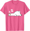 Sleeping Animals Tees And Gifts Llama Sleeping Tired Llama Pajama Love Llamas T-Shirt - Pink Heather