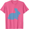 Cute Blue Rabbit Lover Bunny Graphic T-Shirt in Pink Heather