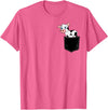 In My Your Pocket Food, Animales, Birds, Fish Pocket Animal Cute Cow Funny Cow Lover Adorable Pocket Cow T-Shirt - Pink