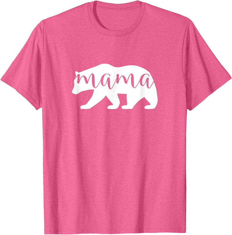 The Persnickety Owl Family Bears #1 Mama Bear Shirt Mama Bear T-Shirt Mama Mom Mommy Tee Shirt T-Shirt - Pink Heather