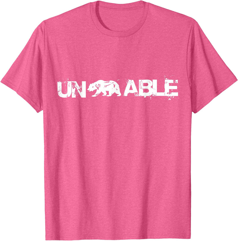 Funny Unbearable T-Shirt - Un Bear Able Tee Funny Un Bear Able Shirt - Unbearable T-Shirt T-Shirt - Pink Heather