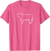 Red Angus cow decor Red Angus Cow Art Print T-Shirt - Pink Heather