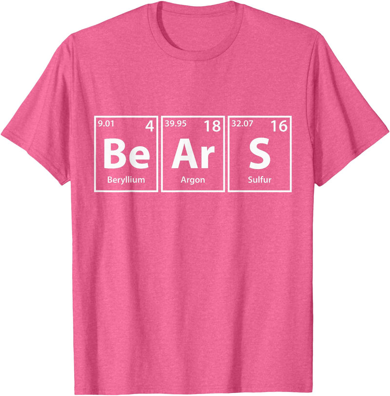 Periodic Tees Co. Bears (Be-Ar-S) Periodic Table Elements Shirt T-Shirt - Pink Heather