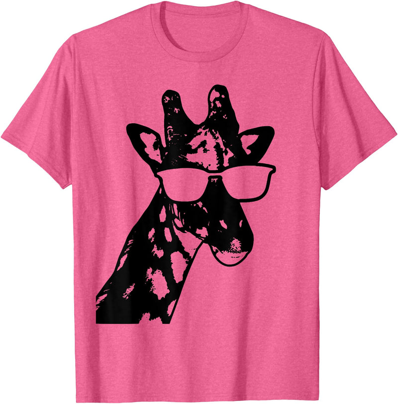 We Love Giraffes - Apparel & Gifts Giraffe Sunglasses Funny African Animal Giraffe Lover Gift T-Shirt Small - Pink Heather
