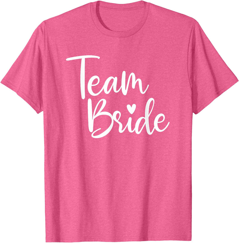 Team Bride Wedding tee Team Bride Wedding, Bride Bridal Party T-Shirt - Pink Heather