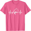 Fisherman Angler Fishing Gifts Angler Heartbeat Fishing Rod Fisherman T-Shirt - Pink Heather