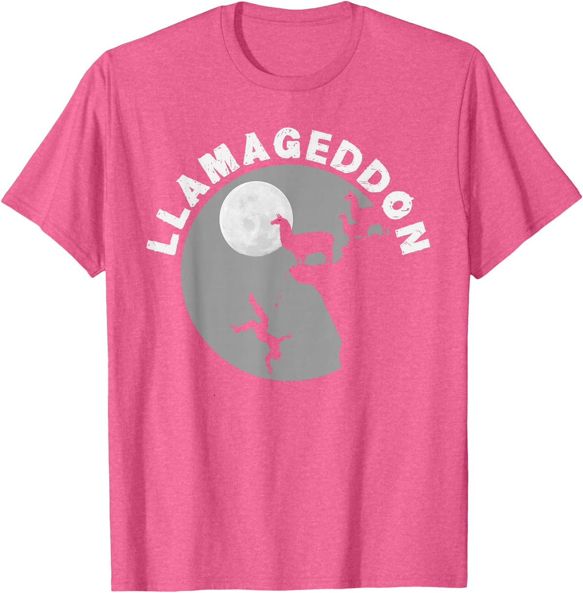 Funny Llama Tshirts for Farm Pet Animal Fans Funny Llamageddon T-Shirt for Llama Barnyard Lovers T-Shirt - Pink Heather
