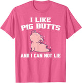 BBQ Idea Funny I Like Pig Butts And I Can Not Lie T-Shirt - Pink Heather