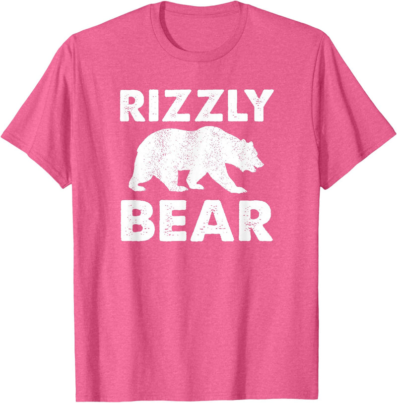 Rizz Meaning Tees Rizzly Bear T-Shirt - Pink Heather