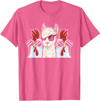 Llama Gifts & Accessories Chicken Llama Cool Alpaca - Lamaist Animal Llama T-Shirt - Pink Heather