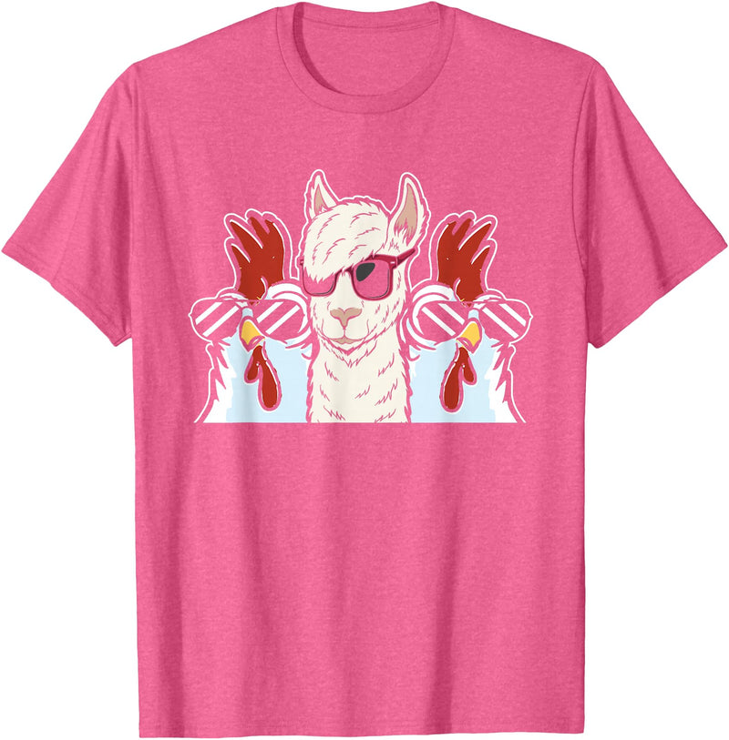 Llama Gifts & Accessories Chicken Llama Cool Alpaca - Lamaist Animal Llama T-Shirt - Pink Heather