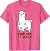 Doc Llama Apparel T-Shirt Funny Llama Doctor T-Shirt, No Trauma Llamas Tee Apparel T-Shirt - Pink Heather