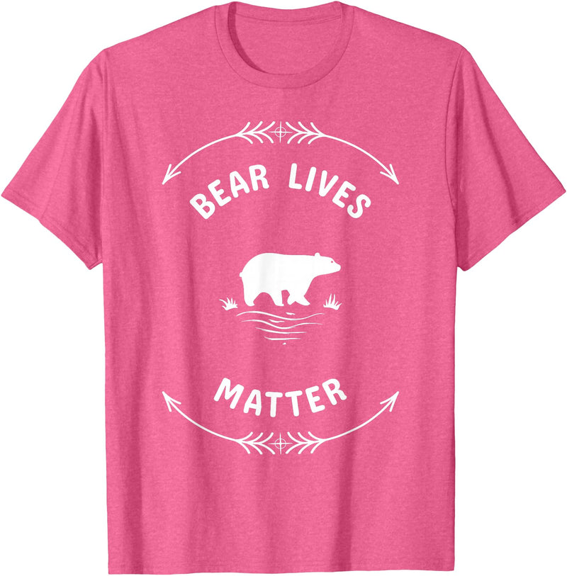 Animal Lover Save The Bears Wild Animal Tees Animal Lover Bear Lives Matter Save The Bears T-Shirt T-Shirt - Pink Heather