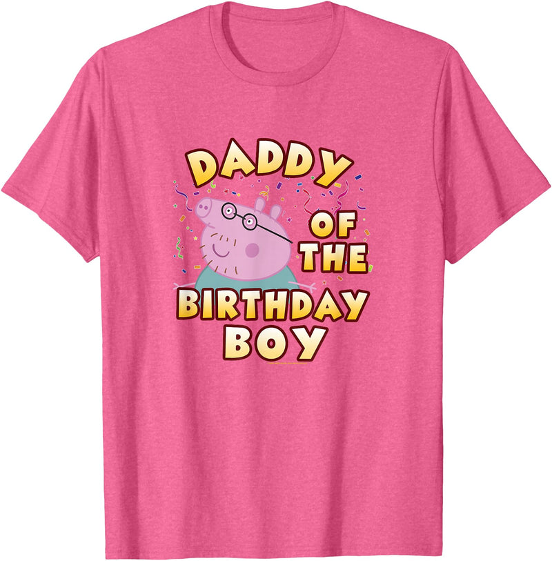 Peppa Pig Daddy of The Birthday Boy Confetti Logo T-Shirt - Pink Heather