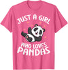 Panda Bear Clothing Panda Lover Cute Kids Just A Girl Who Loves Pandas T-Shirt - Pink Heather