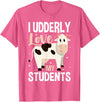 Cow Lover Gift Co. Cow Teacher Lover T-Shirt - Pink Heather