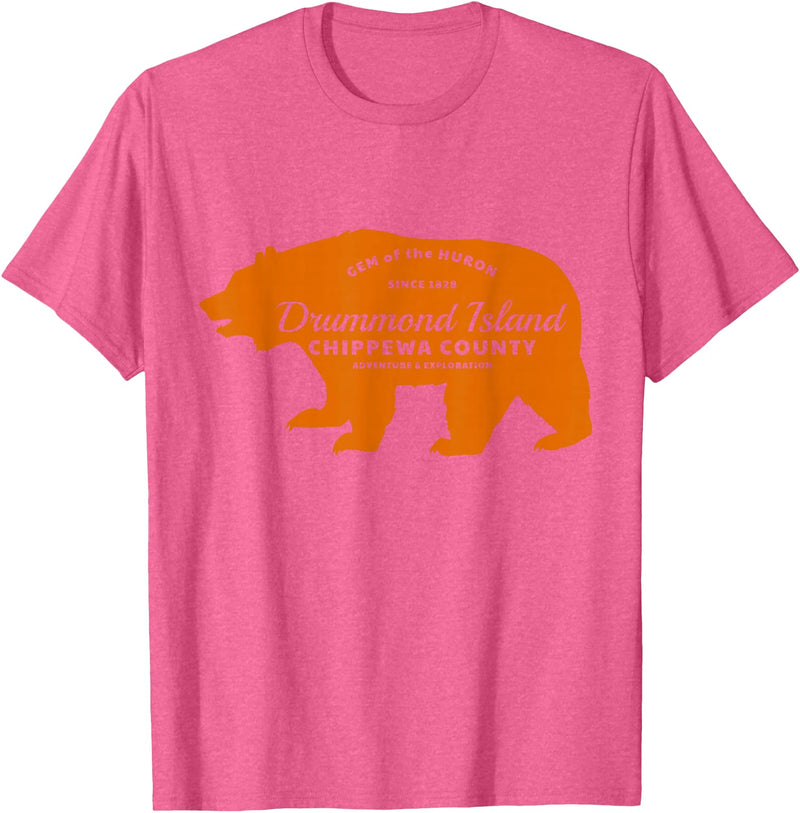 Crane Street Design Drummond Island Bear - T T-Shirt - Pink Heather