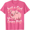 Funny Pig Lovers Pig Cute Just A Girl Who Loves Pigs T-Shirt - Pink Heather