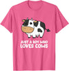 Funny Cow Lover Gifts Just a Boy Who Loves Cows T-Shirt - Pink Heather