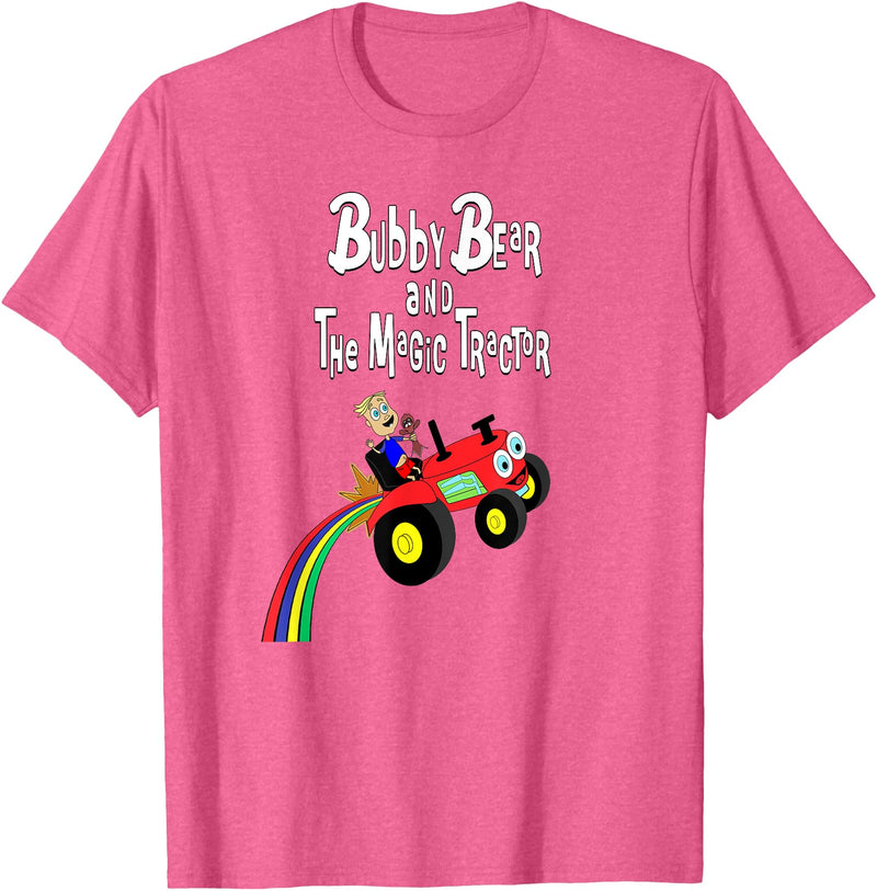 Strange Planet Apparel Bubby Bear and the Magic Tractor T-Shirt - Pink Heather