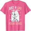 Funny Polar Bear Lover Apparel & Gift Ideas Just A Girl Who Loves Polar Bears Kids Girls T-Shirt - Pink Heather