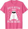Polar Bears Accessories for Men Women & Kids Life Is Better With Polar Bears Cool Polar Bear for Kids T-Shirt - Pink Heather