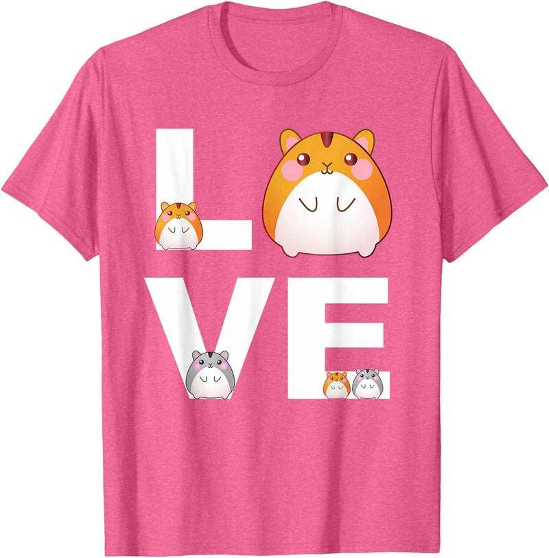 Hamster Love Cute Hamsters Shirt Animal Toys Pets Lovers T-Shirt - Pink Heather