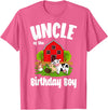 Birthday Boy Farm Animal Theme Uncle Of The Birthday Boy Farm Animal Bday Party Celebration T-Shirt - Pink Heather