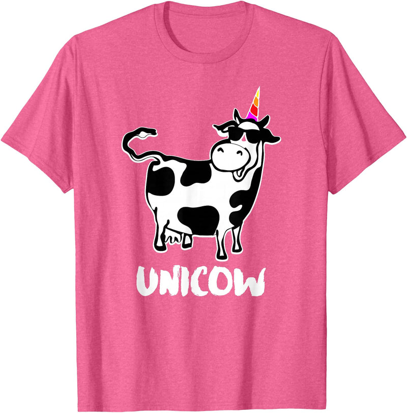 Cool Cow Lover Shirts & Funny Dairy Farmer Gifts Unicow. Cute Dairy Cow Farmer Shirt Funny Cow Lover Gift T-Shirt - Pink