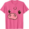 Emotion Faces DIY Animal Halloween Costumes Cute Pig Animal Face Disguise Costume Swine Easy Halloween T-Shirt - Pink Heather