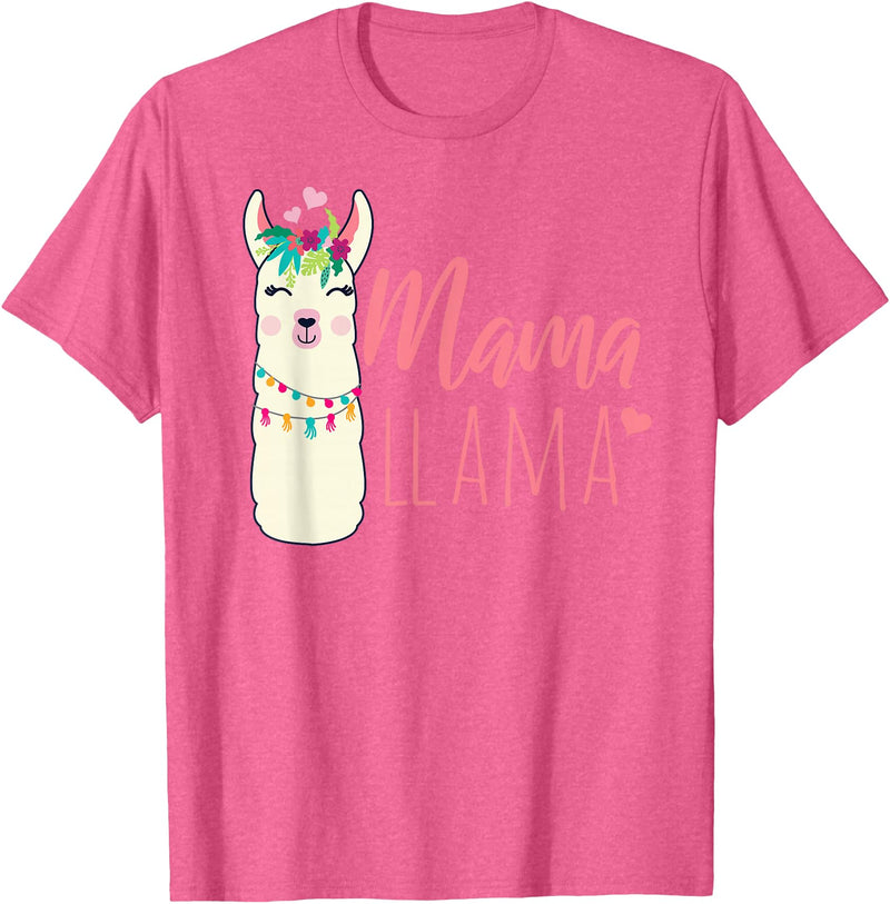 ADVENTURE ALPACA LLAMAS Designs MAMA LLAMA Funny Mother Lamas Meme T-Shirt - Pink Heather
