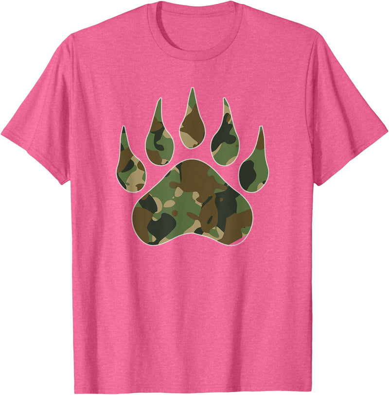 Camo Lover Camo Bear Claw Camouflage for Men Women T-Shirt - Pink Heather