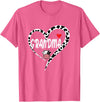 Black White Family Cow Farm Grandma Cow Print Cow Heart Pattern Farmer Cows Mother's Day T-Shirt - Pink Heather