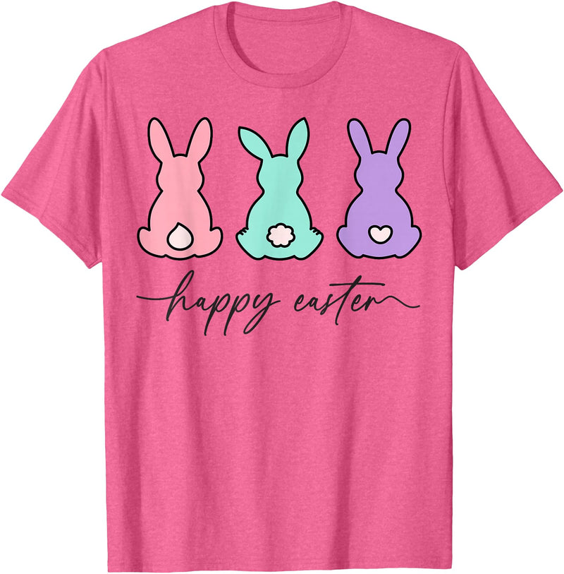 Happy Easter Bunny Rabbit Egg Hunt for Men, Women and Kids T-Shirt in Pink Heather