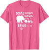 The Mothers Day Shirt Co. Triple Blessed Mama Bear Shirt For Moms With Three Kids T-Shirt - Pink Heather