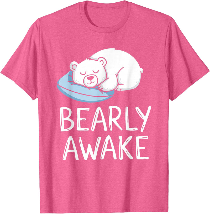 Polar Bear PJ Gifts Polar Bear Pajama Bearly Awake Sleep T-Shirt - Pink Heather