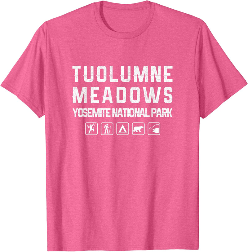 California Shirts Tuolumne Meadows, Yosemite Outdoor T-shirt T-Shirt - Pink Heather