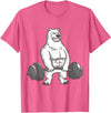 I Love Polar Bears And Fitness Polar Bear Powerlifting Weightlifting Gym And Animal Lovers T-Shirt - Pink Heather