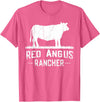 Funny Red Angus Farmer Gift for Cattle Lover Cow Breeder - Red Angus Rancher T-Shirt - Pink Heather