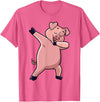 Cool Dabbing Animals Gift Shop Dabbing Pig Farm Animal Lover Farmer Men Women Kids T-Shirt - Pink Heather