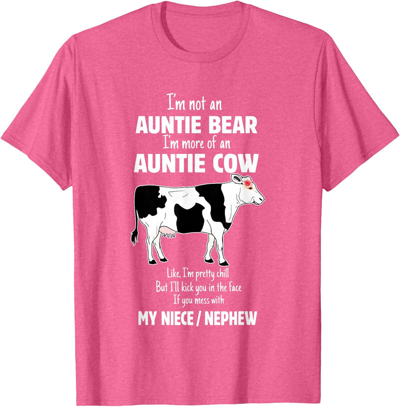 I’m Not An Auntie Bear I’m More Of An Auntie Tees I’m Not an Auntie Bear I’m More of an Auntie Cow T-Shirt - Pink Heather