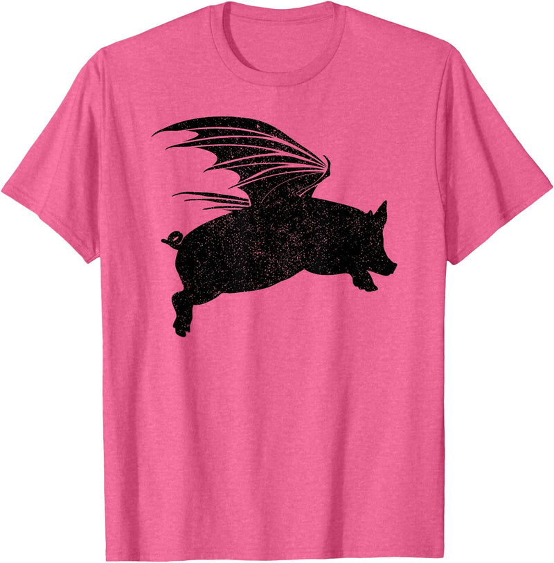 Flying Pig Shirt Pigs Will Fly Gift Idea Flying Pig T-Shirt Pigs Will Fly Gift T-Shirt - Pink Heather